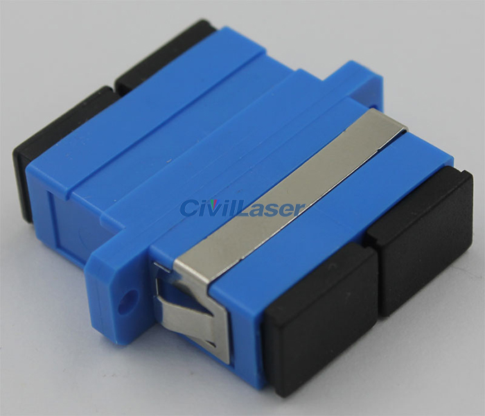 SC Singal Mode Double Core Optical Adapter Blue Plastic Flange Plate